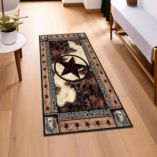 Westernläufer Teppich 2x4 Teppiche für Eingang, Texas Star Vintage Küchenteppich Washa... - Bild 5 von 6