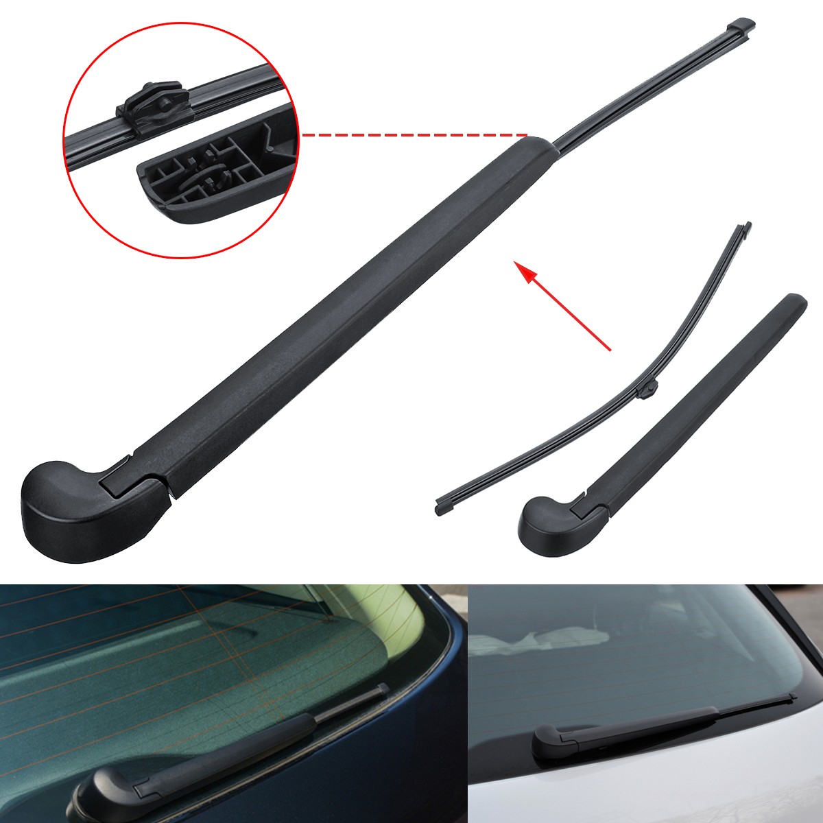 Rear Windscreen Window Wiper Arm Blade Kit For Audi A3 A4 8P 8V B6 B7 Q5