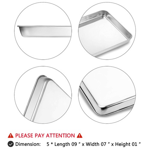 Baking Sheets 5 Pieces, Stainless Steel Baking Pan Tray Cookie Sheet, Rectang... - Picture 5 of 7