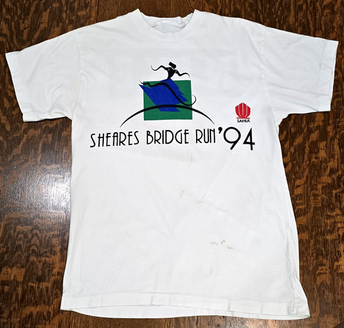 Vintage Nike Air Sheares Bridge Run 1994 Inaugural T Shirt Small Single Stitch - Picture 1 of 11