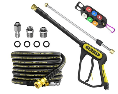 #ad Pressure Washer Gun and Hose 4500PSI Kit 25FT Power Washing Hose Steel Braid... $106.43