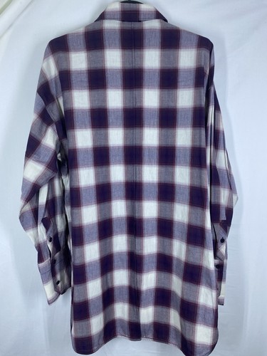 Elizabeth and James Shirt Womens XS Maroon Plaid Button Up Long Sleeve Tunic USA - Picture 8 of 10