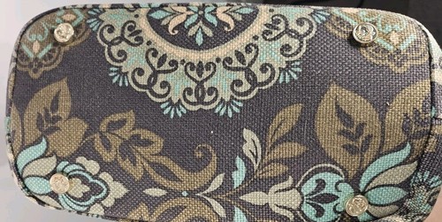 Satchel Bag Flower Paisley Spartina 449 Daufuskie Island Beach Handbag Purse - Picture 8 of 10