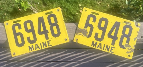 1912 Maine License Plate Pair Antique Auto Porcelain Enamel ME - Picture 9 of 10