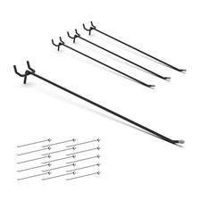 Black Pegboard Hooks 12 Inch 25PC Heavy Duty Peg Board Hooks Fit 1/4" Peg Board