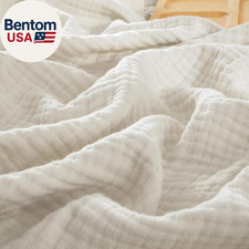 100 Cotton Muslin Blanket Twin XL Size 66"X90", 4-Layer Lightweight Gauze Throw