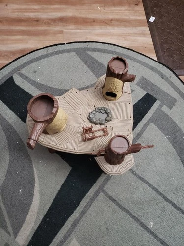 Ewok Village Playset vintage star wars Incomplete trees, campfire, & throne