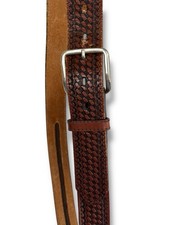 MEN'S HEAVY DUTY BASKET WEAVE WESTERN CASUAL WORK LEATHER BELT Brown 44 Lrg 1.5