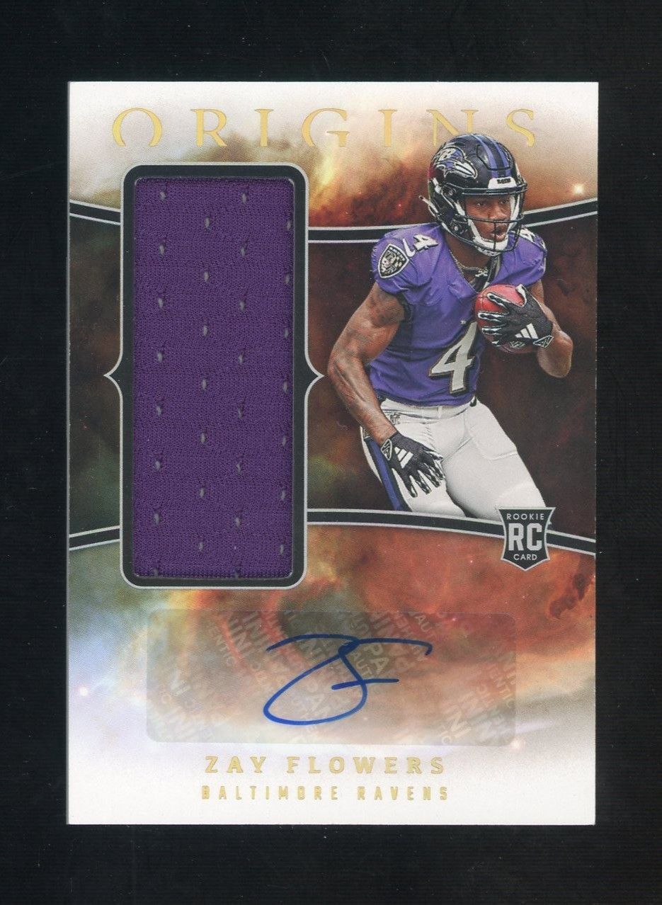 2023 Panini Origins Zay Flowers RPA RC Rookie Jumbo Patch AUTO