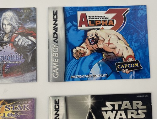 GBA Manual Lot Castlevania Dissonance Street Fighter Alpha 3 Phantasy Star Wars - Picture 6 of 10