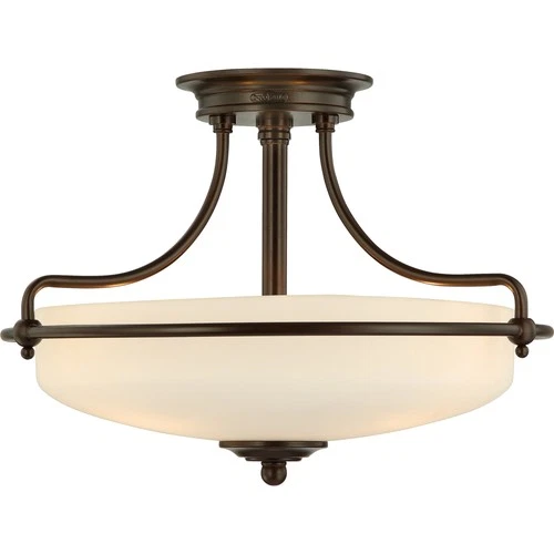 Quoizel GF1717 Bronze Griffin 3-Light 17"W Semi-Flush Mount Ceiling Fixture - Picture 1 of 4