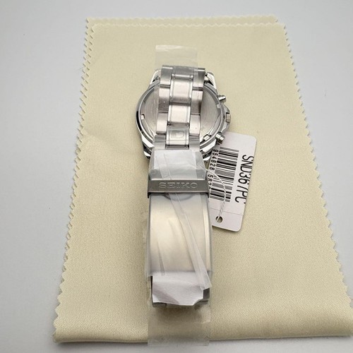 SEIKO Chronograph SND367PC Black Silver Men's Watch in Box New - Picture 7 of 7