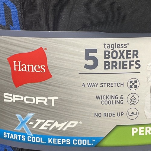Hanes Boys' X-Temp Performance Stretch Tagless Boxer Briefs, 5-Pack Large - Imagen 2 de 5