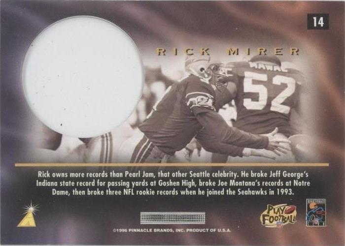 1996 Pinnacle Mint Collection Rick Mirer #14