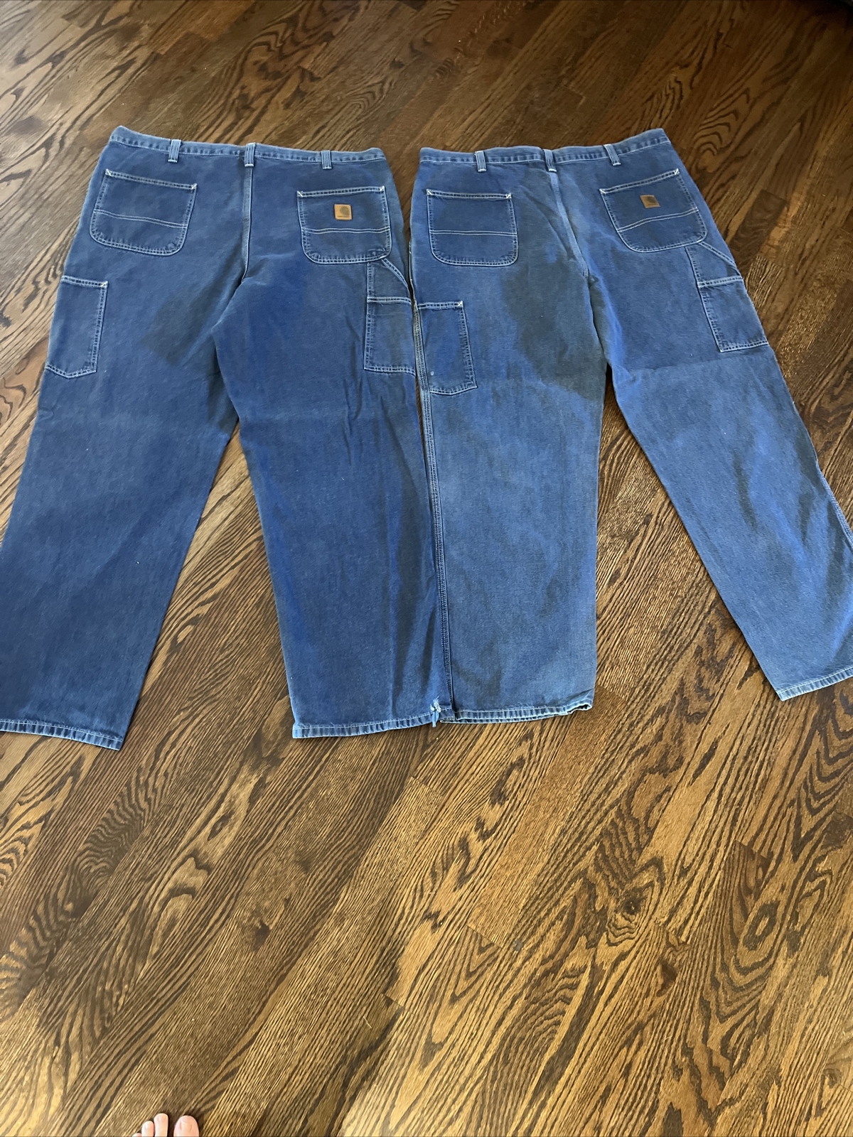 Carhartt Dungaree Fit Carpenters Denim Cotton Jeans 382-83 Size 40x32 Two Pairs - View 7