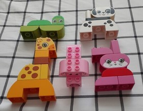 Lego Duplo Creative Animals Complete Giraffe Bunny Puppy Inchworm And Extras