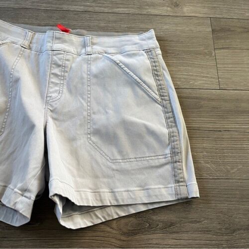 Spanx Womens Stretch Twill Shorts Style 20318R Cotton Light Grey Size Large - 第 2/8 張圖片