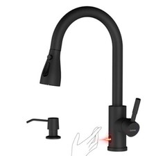 Touchless Kitchen Sink Faucet with Pull Down Sprayer and Soap Gooseneck-2775