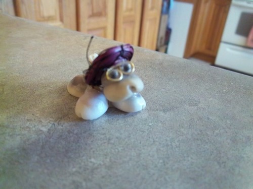 5 Shell Turtle Figurines Handmade Glasses Eyes Straw Hat Vintage Set of 5 - Picture 8 of 12