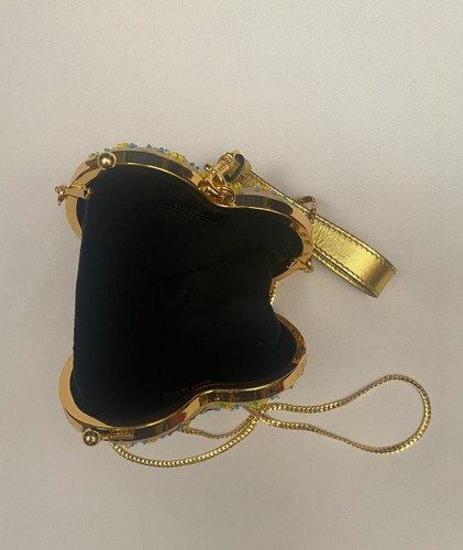 SS22 MOSCHINO Couture Jeremy Scott Katzengesicht herzförmige Tasche Pfirsich Perlen Pailletten - Bild 11 von 11