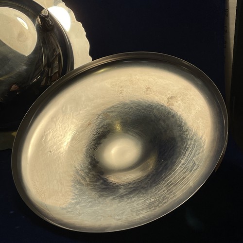 Vintage Oneida Etched Lid Covered Serving Dish Footed W/Pyrex Silver Plate Clean - Picture 11 of 21