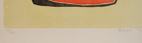 Lucky Sibiya /Linolschnitt / handsigniert /225 Exemplare/ 1975. - Picture 4 of 4
