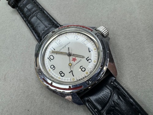 Vintage Soviet Military Vostok Commander UdSSR MO Watch 17 Jewels White Dial - Bild 6 von 13