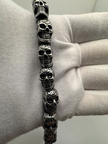Blackjack Jewelry NEW Mens Stainless Steel Skull Bracelet NEW WITH Tags - 第 4/7 張圖片