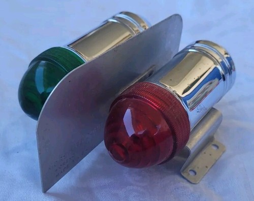 Luce arco barca o bicicletta vintage cromo rosso verde navigatore razzo più Mfg MI - Foto 2 di 10