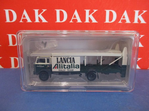 1/87 Modellino Camion Bisarca Verde Fiat 640 ( 673 )Team Rally Lancia Alitalia - Foto 6 di 7