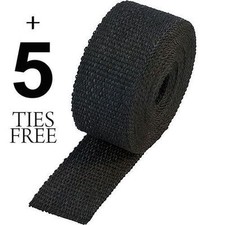5 Meter 5 Ties Heat Rap Exhaust Manifold Header Downpipe Black DECAT PIPE TAPE 