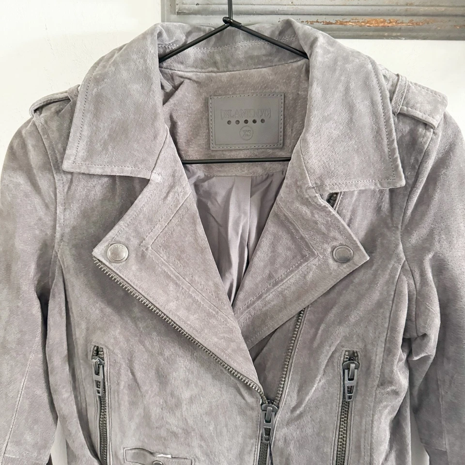 NWT BlankNYC Gray Suede Moto Jacket XS - Image 2 of 4