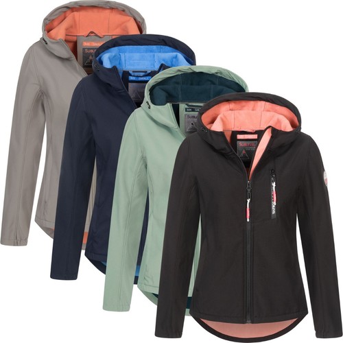 Sublevel Damen Übergangs Jacke Softshell Outdoor Regen Windbreaker Frühlings - Bild 2 von 20