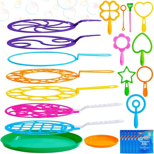 Big Bubble Wands Set Bulk for Kids Summer Outdoor Activity Party Favors, 18 Pcs - Picture 32 of 49
