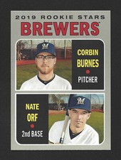 2019 Topps Heritage #88 CORBIN BURNES Raw - Milwaukee Brewers - RC; w/ Nate Orf