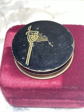 Vintage Max Factor's Rouge Compact SOCIETY MAKE UP Carmine HOLLYWOOD w Puff USA 