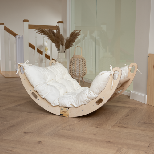 Klettergerüst indoor Holz mit Kissen | kletterbogen für Kinder | Kletterdreieck - Bild 19 von 37
