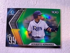 Heriberto Hernandez Top 100 /99 Green BTP-99 Rays 2022 Bowman Chrome INSERT