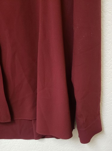 Women's Eileen Fisher Maroon 100% Silk Long Sleeve Button-Up Blouse - Size XL - Picture 5 of 10