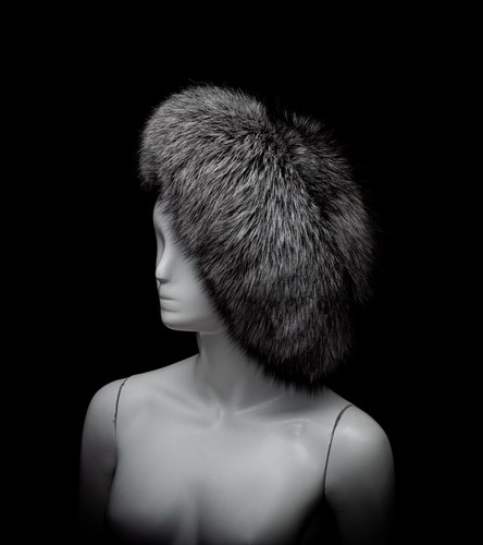 French Style Genuine Silver Fox Fur Handmade Fall Winter Hat - Picture 1 of 4