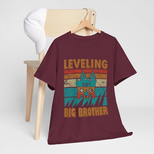 Gaming Video Games Unisex Heavy Cotton Tee T-Shirt 'Leveling To Big Brother' - Picture 40 of 91