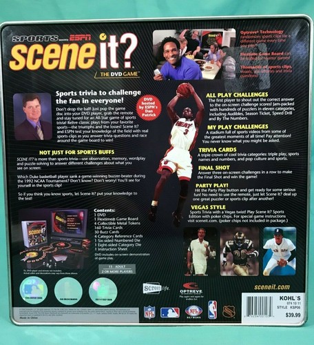 Scene It? Collector's Tin ESPN Sports Edition The DVD Trivia Game - Complete VGC - 第 3/9 張圖片