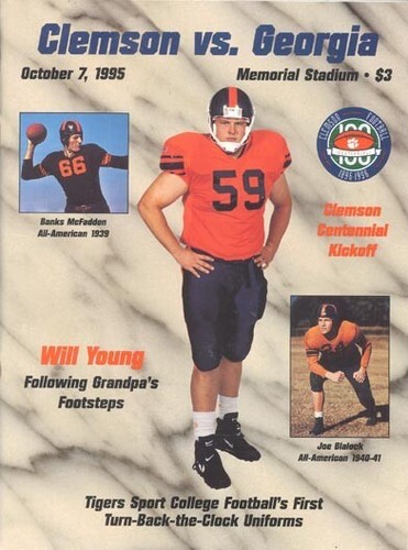 --VINTAGE CLEMSON FOOTBALL THOWBACK GAME JERSEY (1995) *NOT REPLICA* - Picture 3 of 3