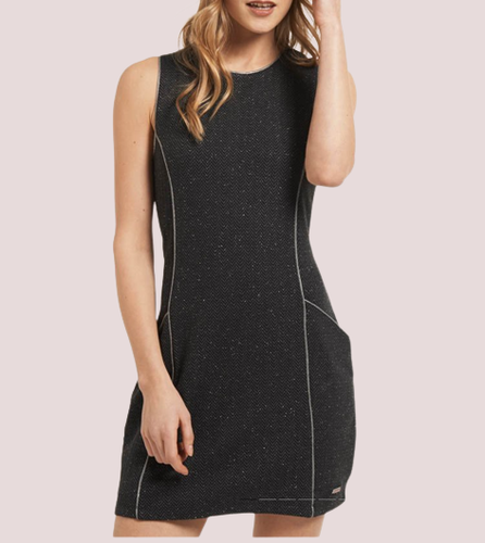 SUPERDRY New Cosmo Dress Grey Herringbone UK XS RRP £54.99 LN023 CC 09 - Picture 2 of 4