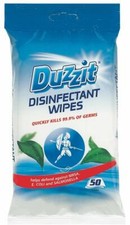 Duzzit Pack Of 50 Disinfectant Sheets Kills 99.9% Bacteria MRSA E.Coli Samonella