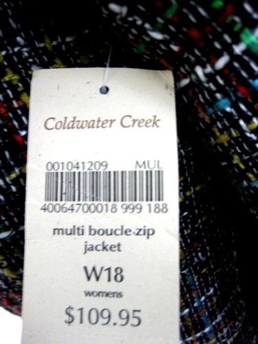 Plaid Jacket 18w Coldwater 109 Nwt Trim Creek Nuovo 1x Zipper Multi Tweed Texture daqx1nA