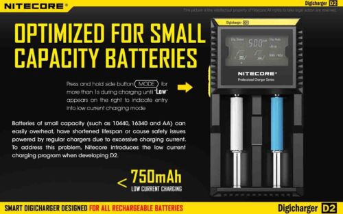 Nitecore D2 Intelligent Battery Charger Lithium NiMH-Cd AA AAA 18670 26650 - Picture 7 of 16