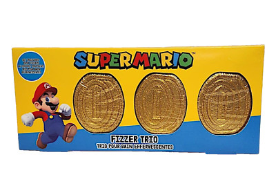 Super Mario Coin Bath Fizzer Trio Fun & Duftende Badebomben perfekt als Geschenk