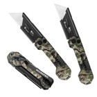 WORKPRO 3Pack Camo Folding Utility Knife Set Pocket Knife w/Quick Open Axis Lock