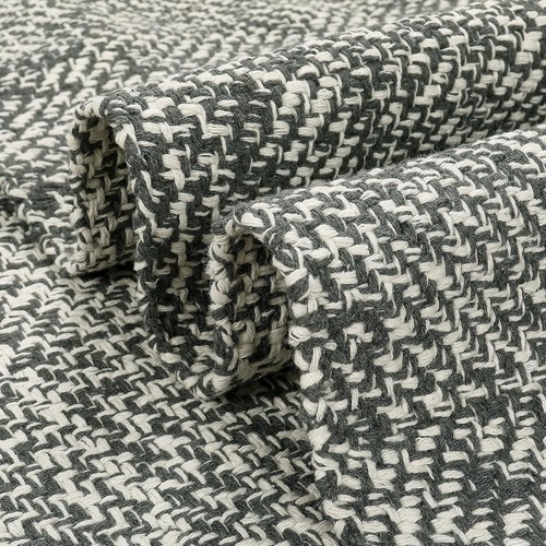 Durable 3x5 Braided Cotton Rug - Washable Grey/Cream Indoor Carpet for All Rooms - Picture 5 of 8